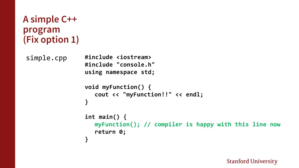 a simple c program fix option 1