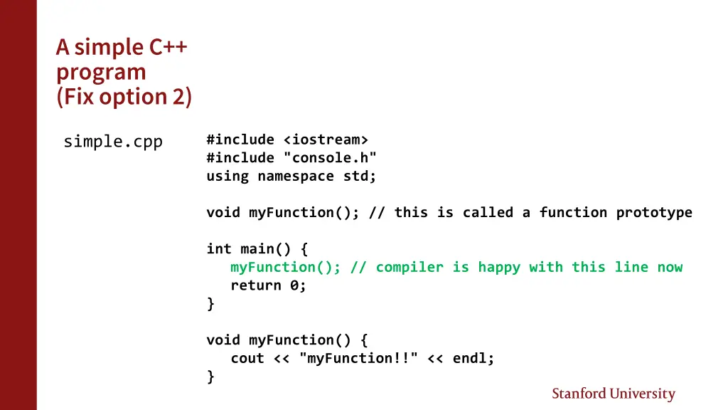 a simple c program fix option 2