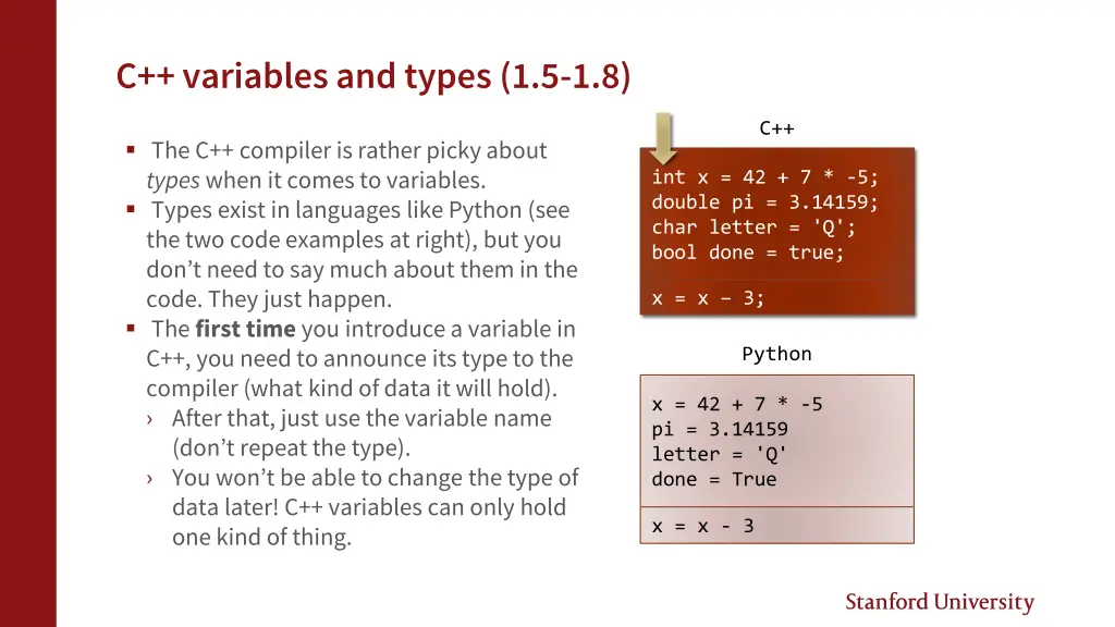 c variables and types 1 5 1 8