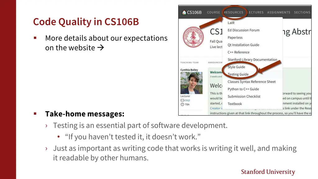 code quality in cs106b
