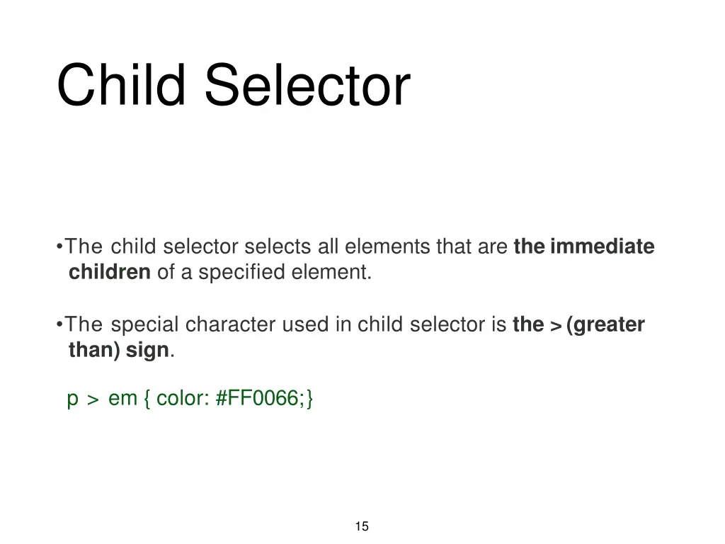 child selector