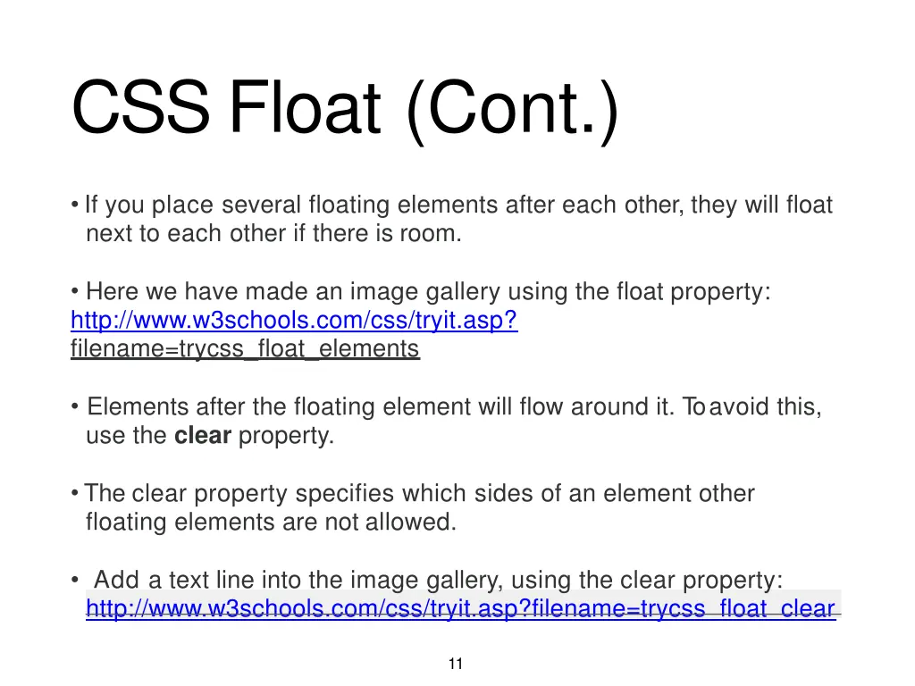 css float cont