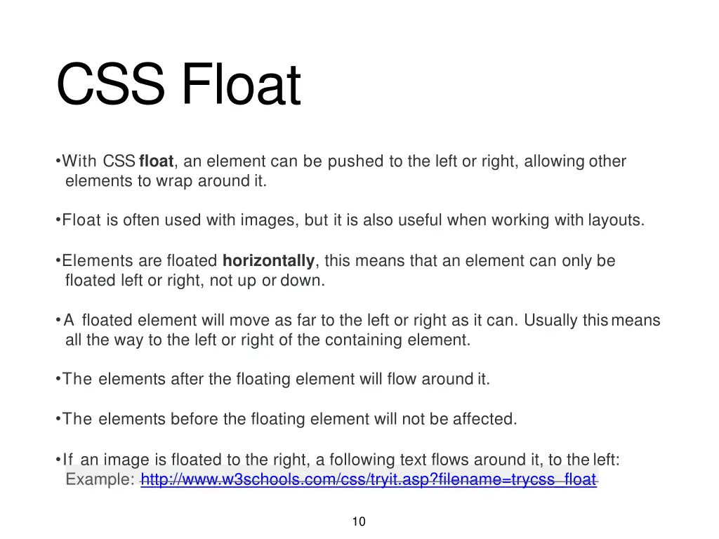 css float