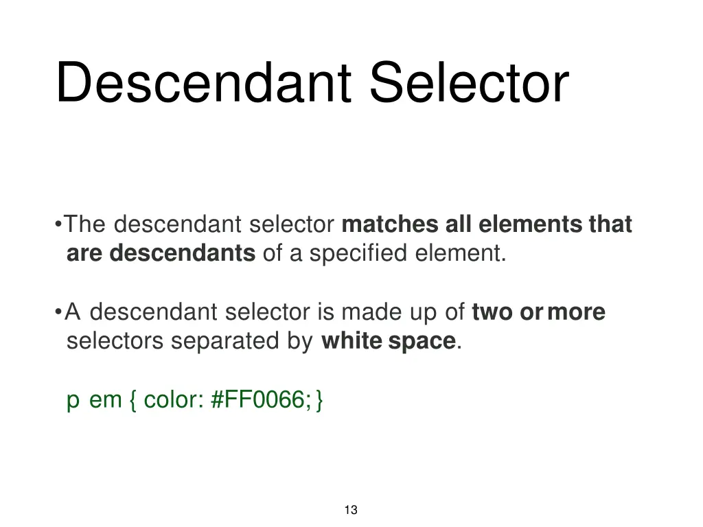 descendant selector