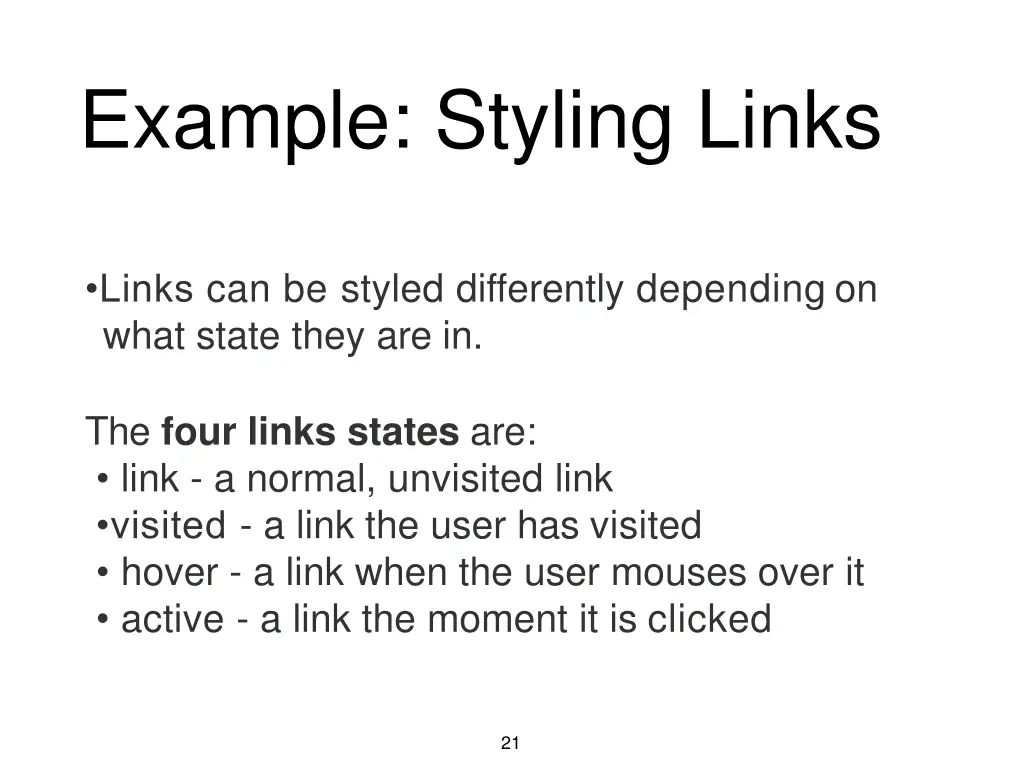 example styling links