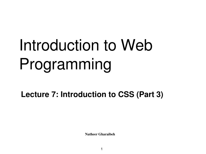 introduction to web programming