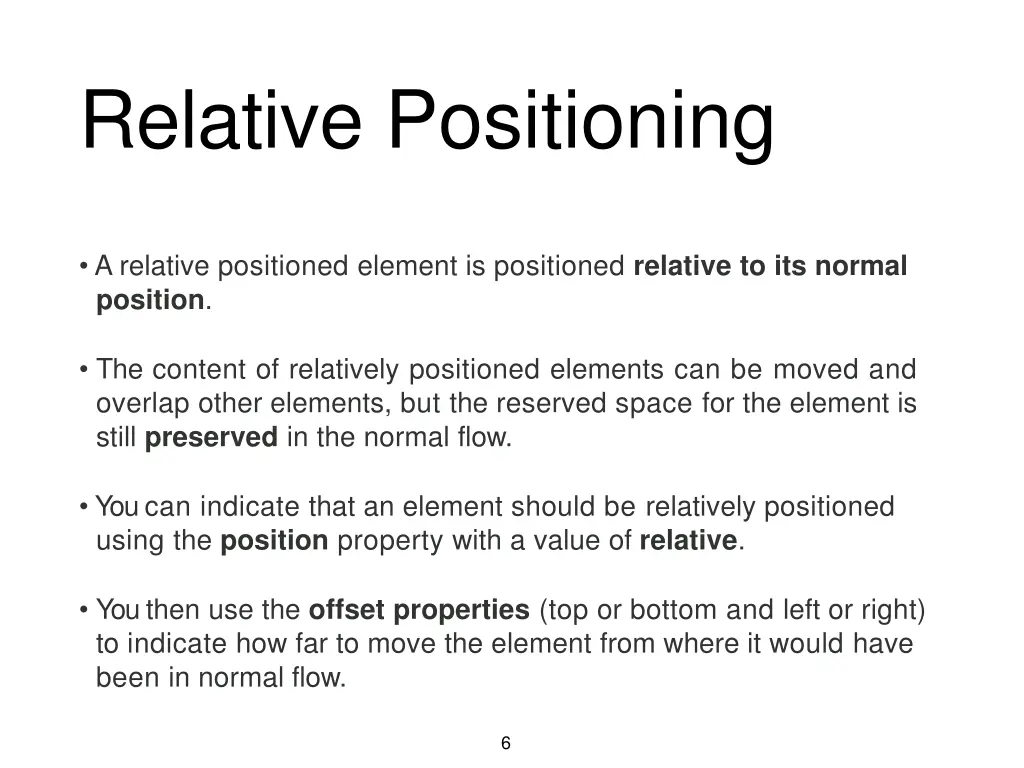 relative positioning