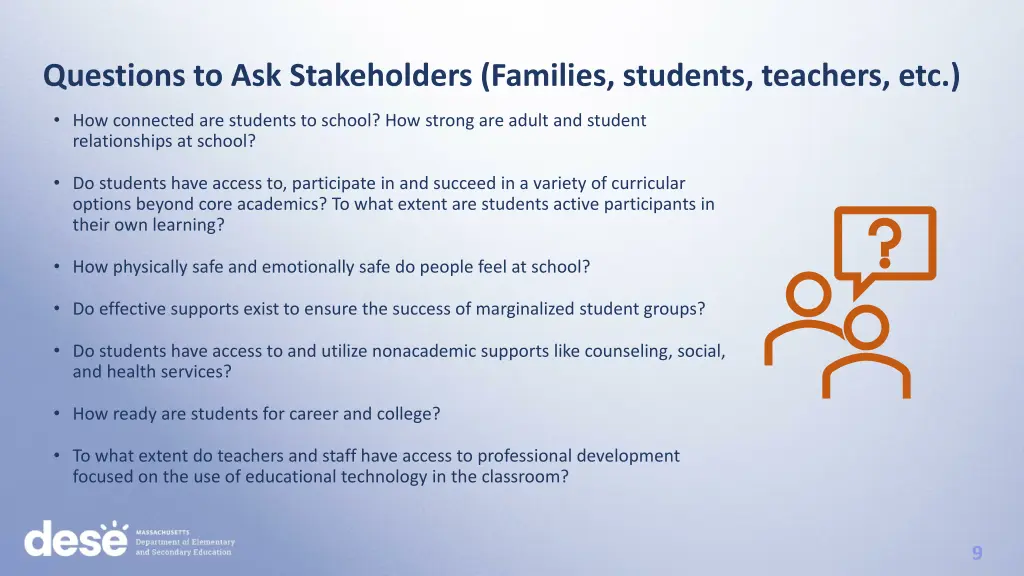 questions to ask stakeholders families students
