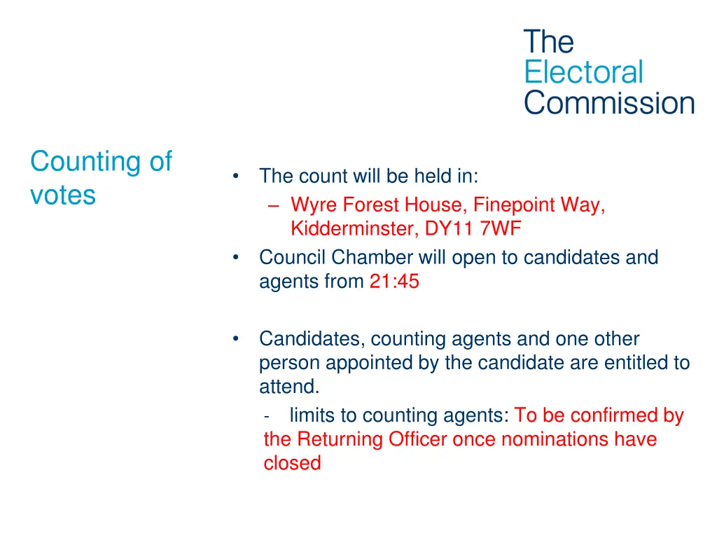 counting of votes