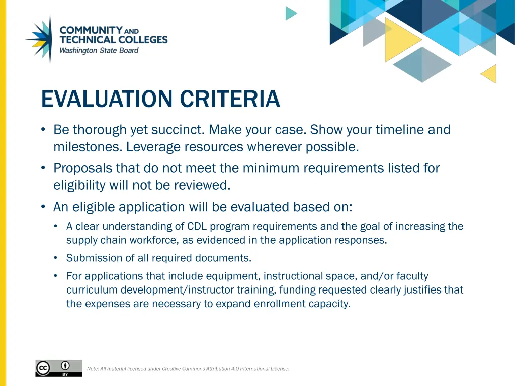 evaluation criteria