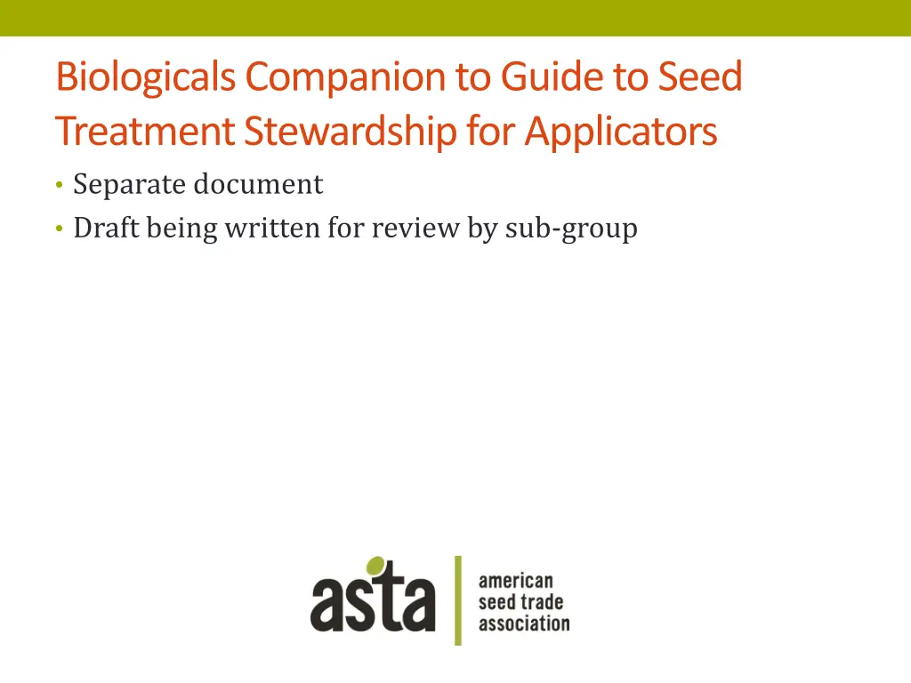 biologicals companion to guide to seed treatment