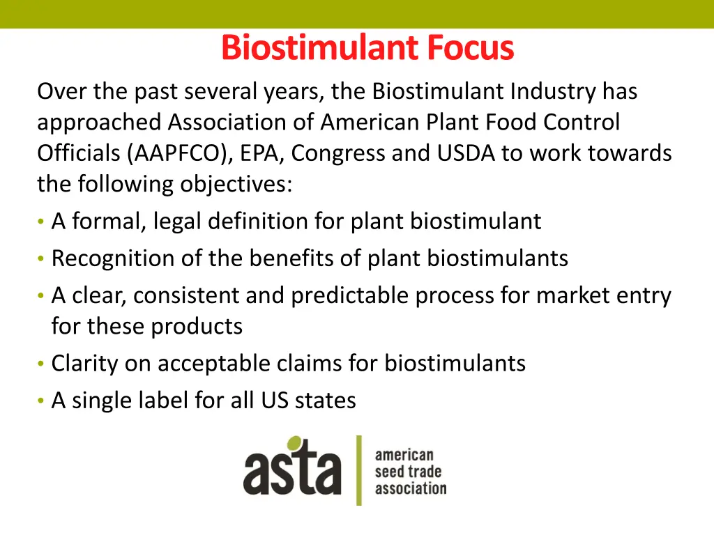 over the past several years the biostimulant