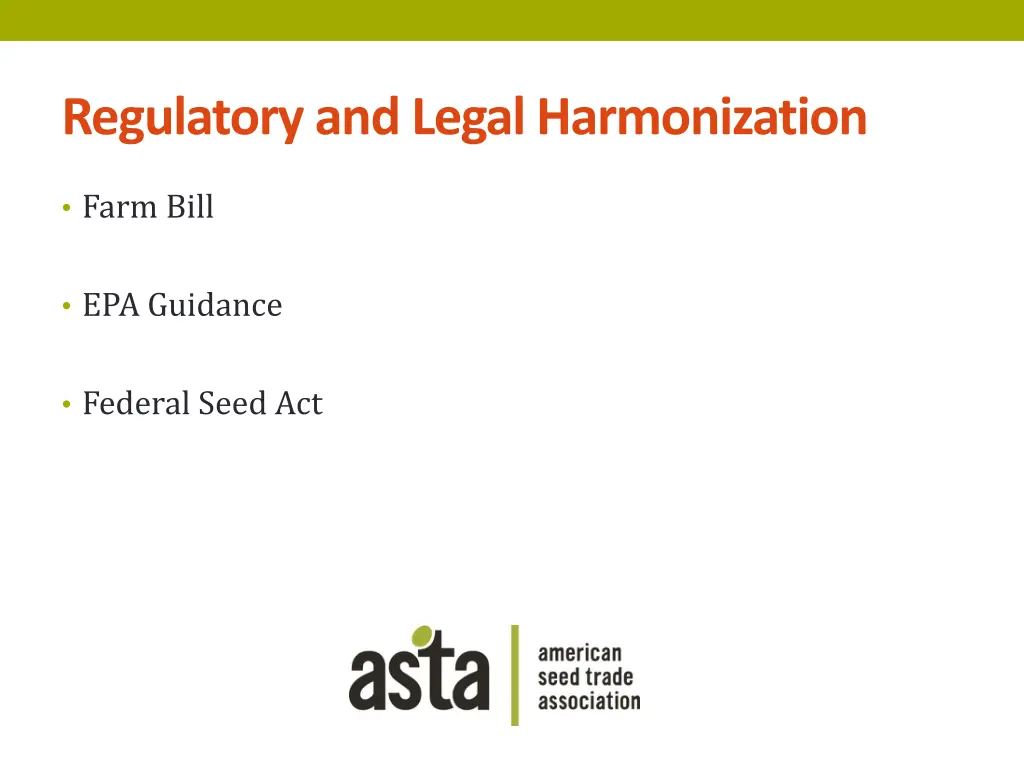 regulatory and legal harmonization