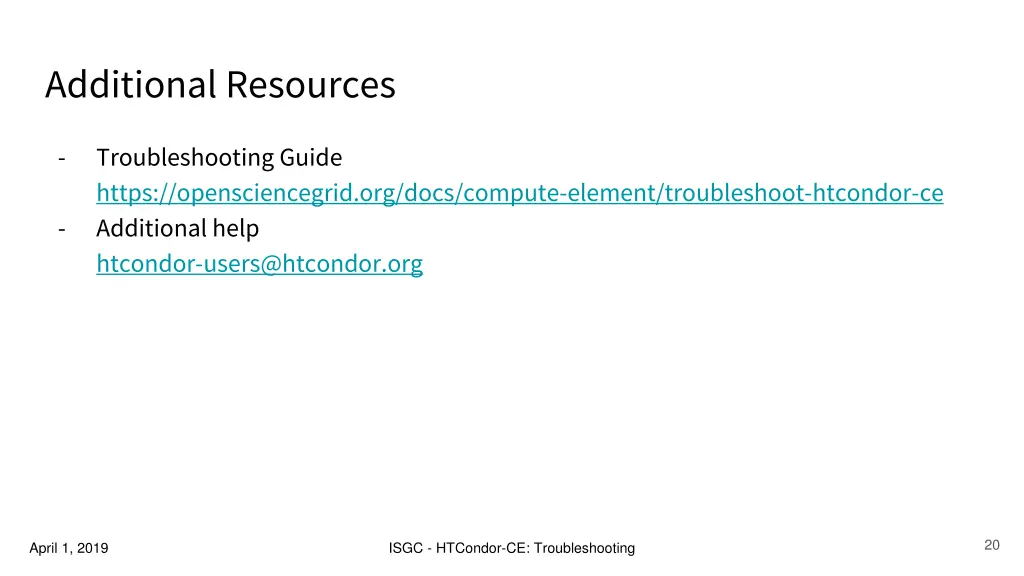 additional resources