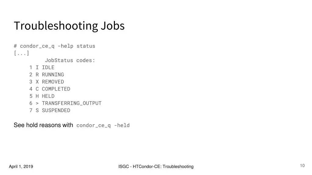 troubleshooting jobs 1