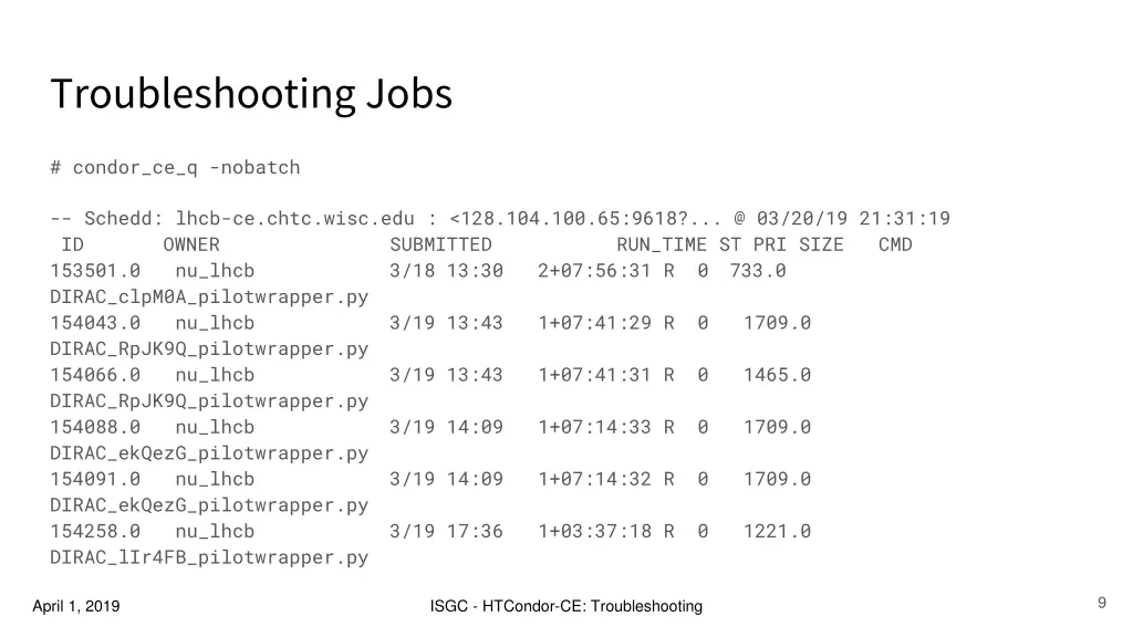 troubleshooting jobs