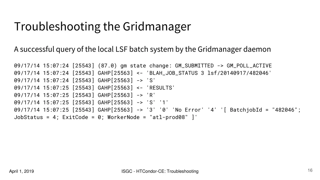 troubleshooting the gridmanager 1