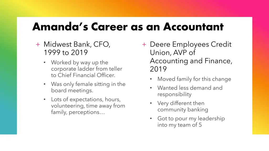 amanda s career as an accountant