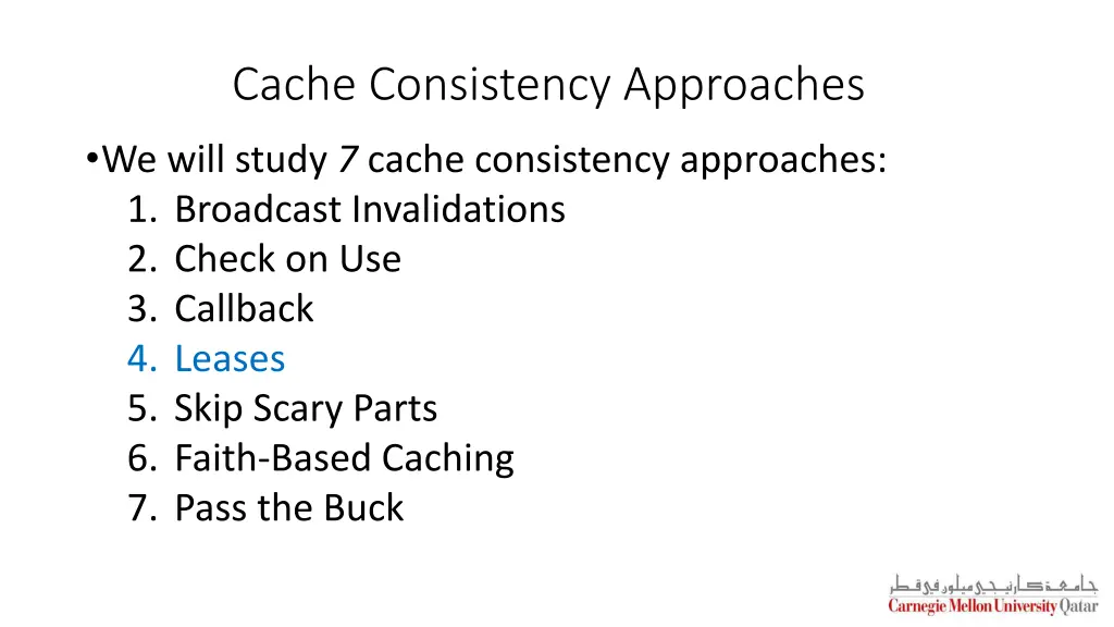 cache consistency approaches