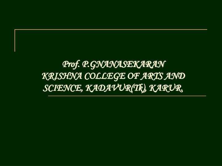 prof prof p gnanasekaran p gnanasekaran krishna