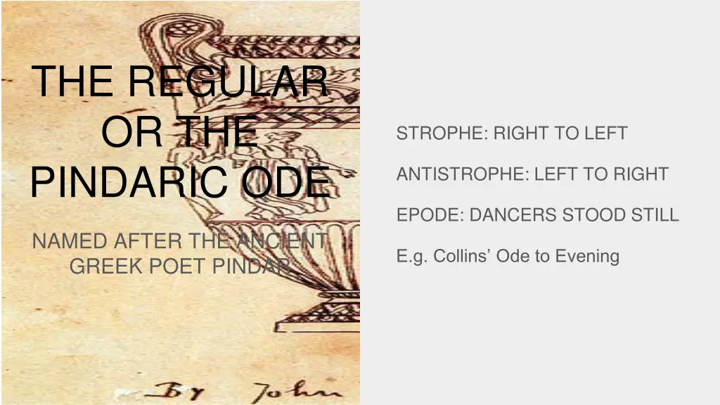 the regular or the pindaric ode