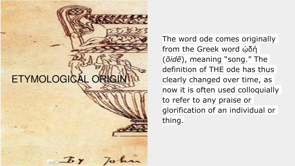 the word ode comes originally from the greek word