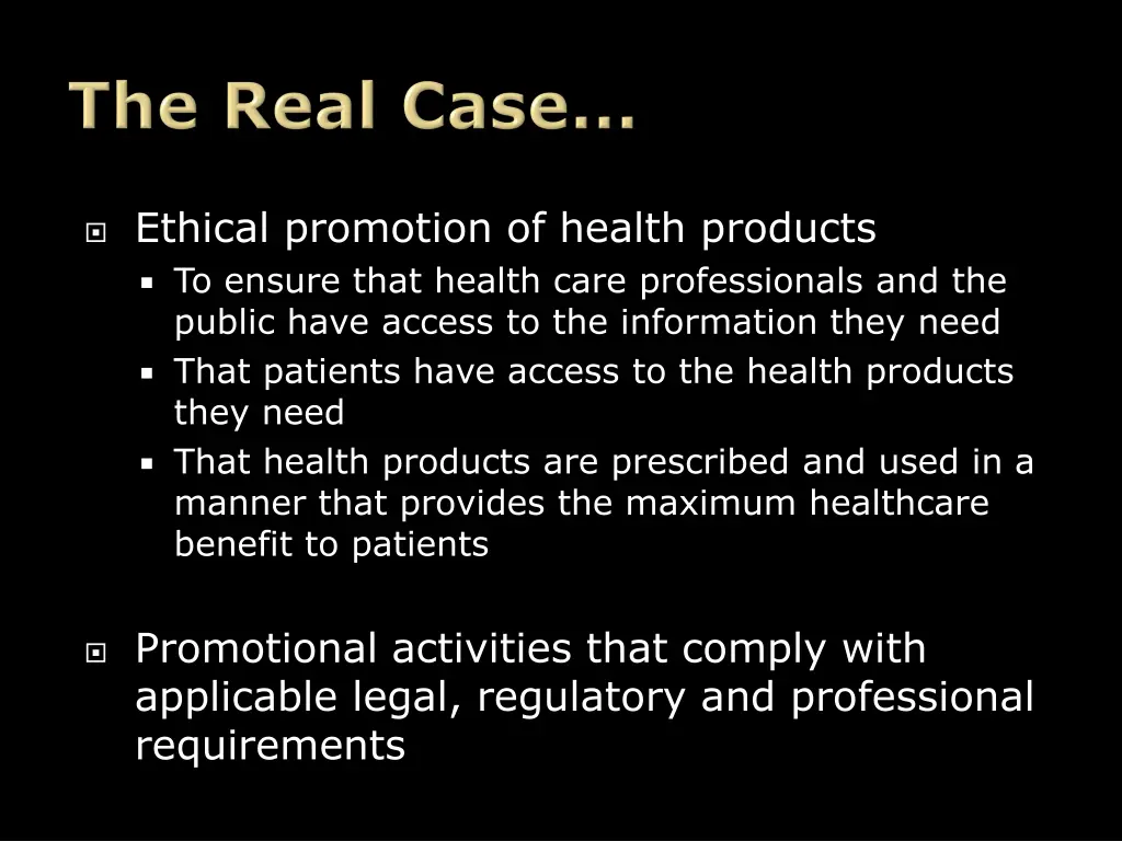 ethical promotion of health products to ensure