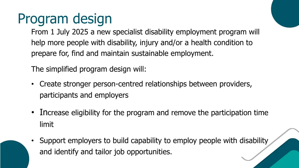 program design from 1 july 2025 a new specialist