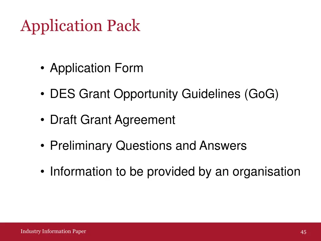 application pack