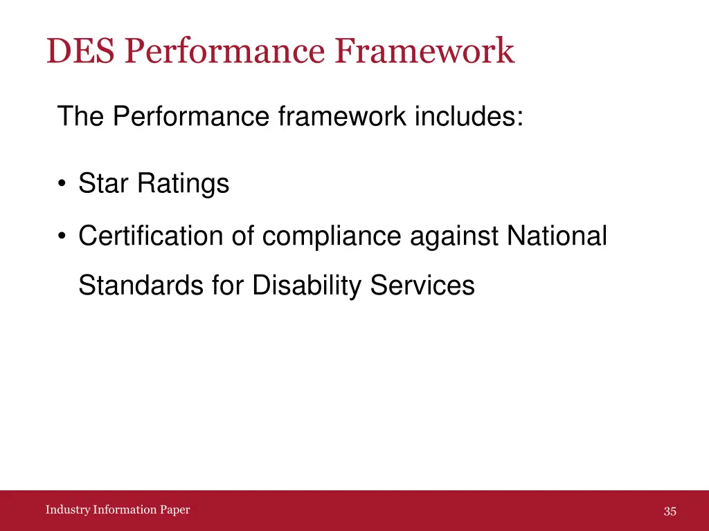 des performance framework