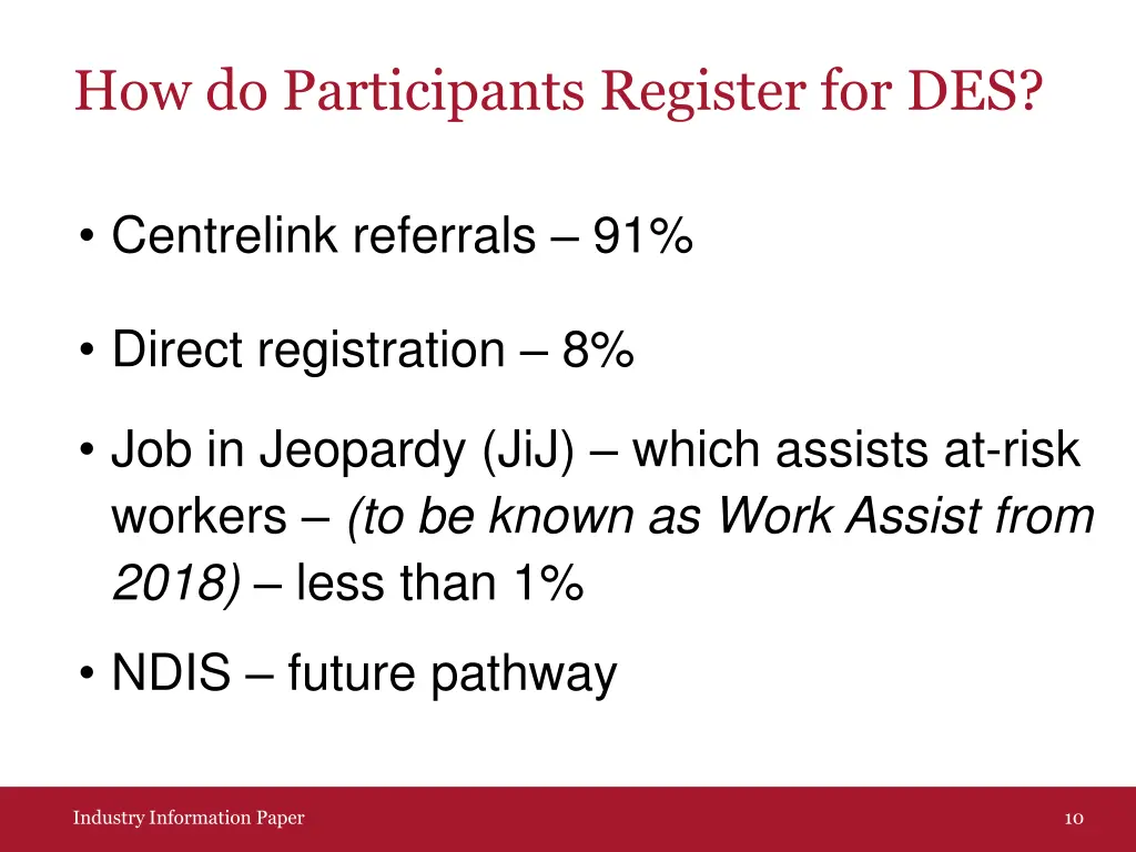 how do participants register for des