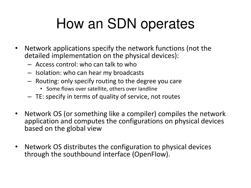 how an sdn operates
