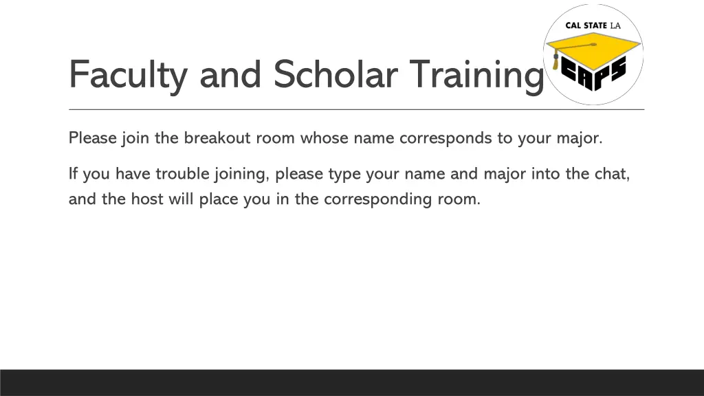 faculty and scholar training