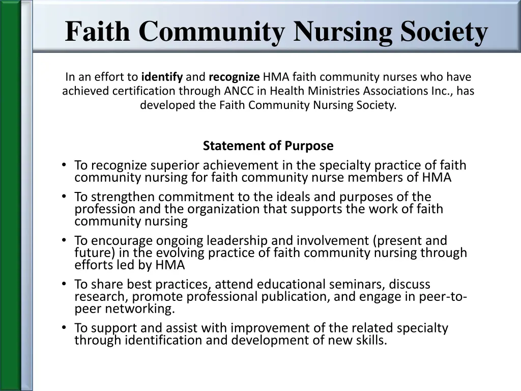 faith community nursing society