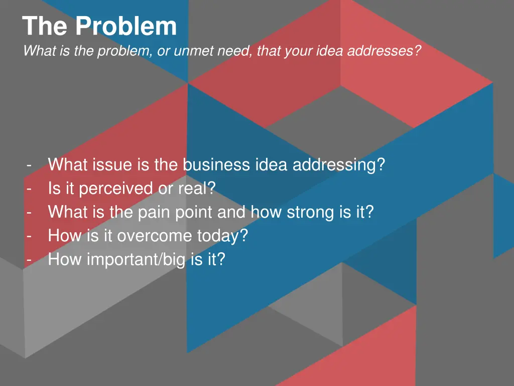 the problem what is the problem or unmet need