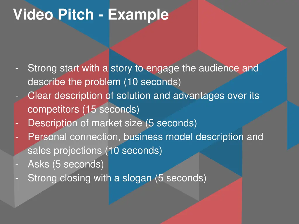 video pitch example 1