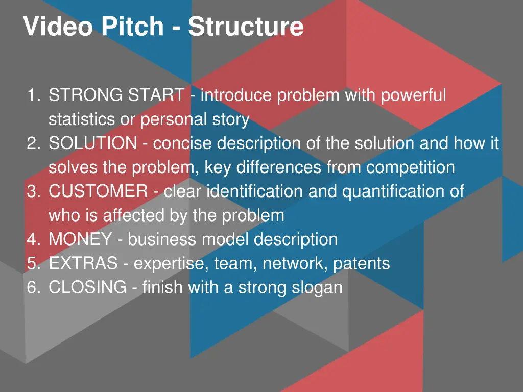 video pitch structure