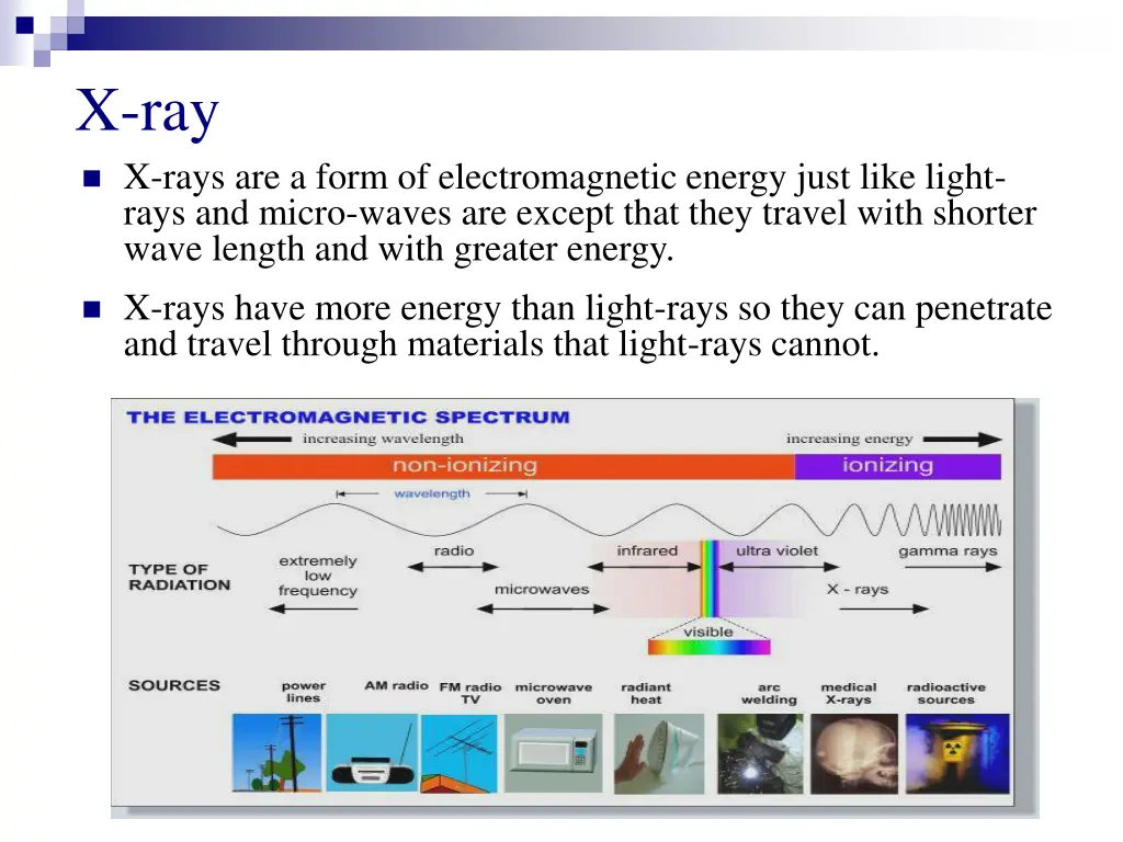 x ray x rays are a form of electromagnetic energy