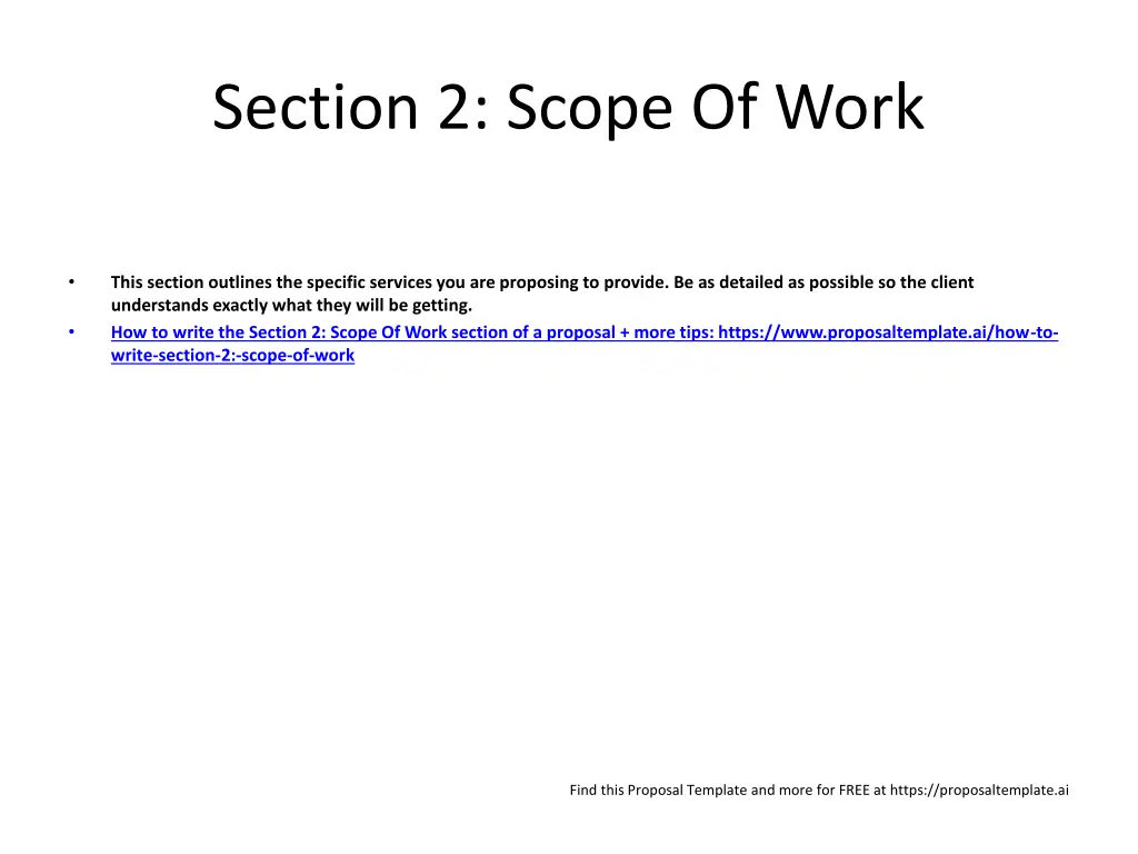 section 2 scope of work