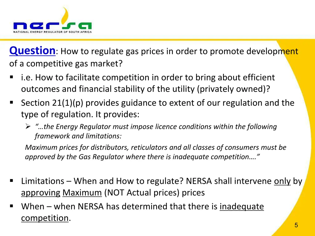 question how to regulate gas prices in order