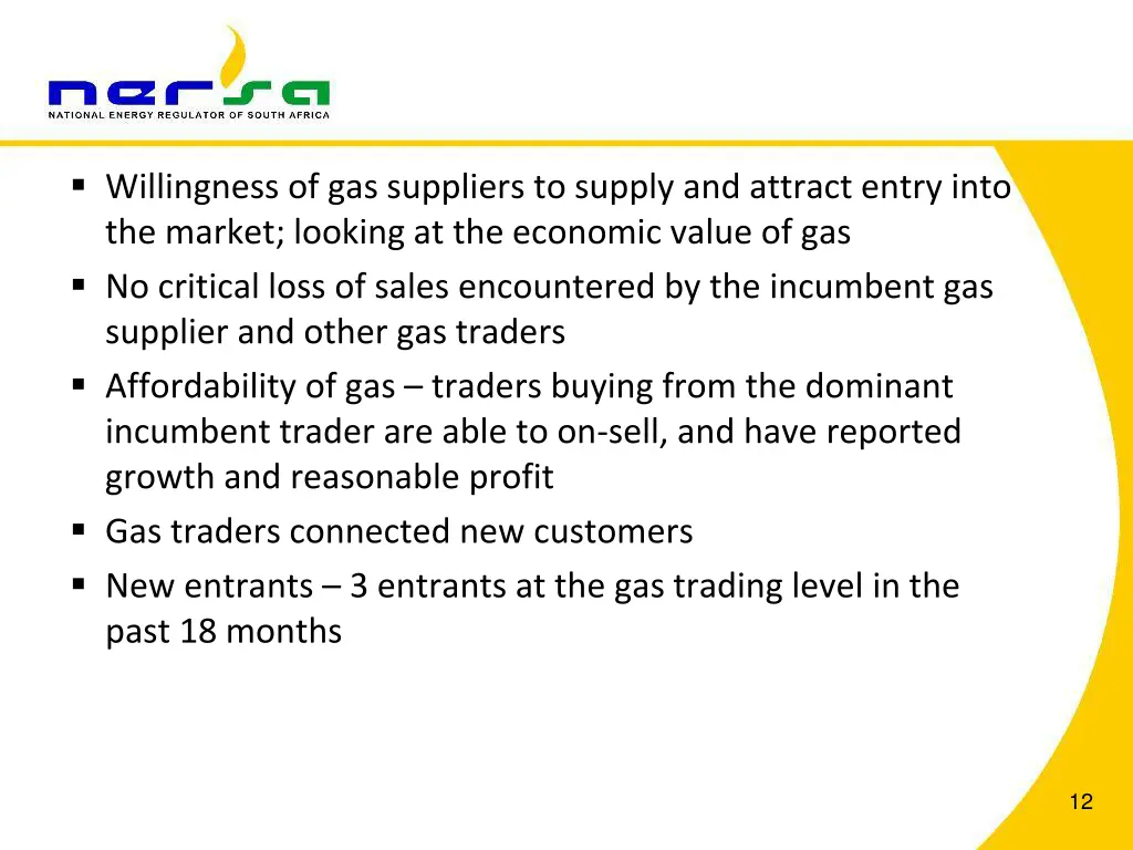 willingness of gas suppliers to supply