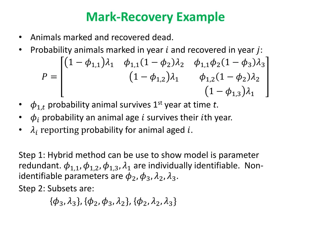mark recovery example
