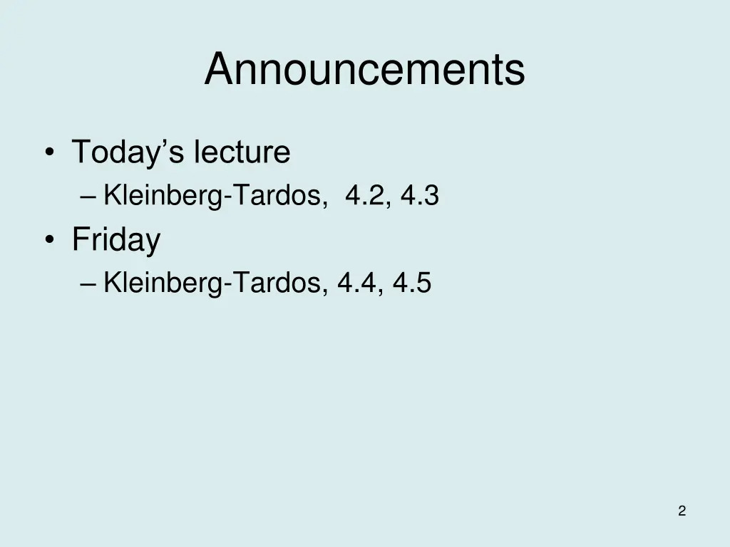 announcements
