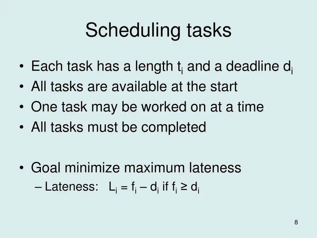 scheduling tasks