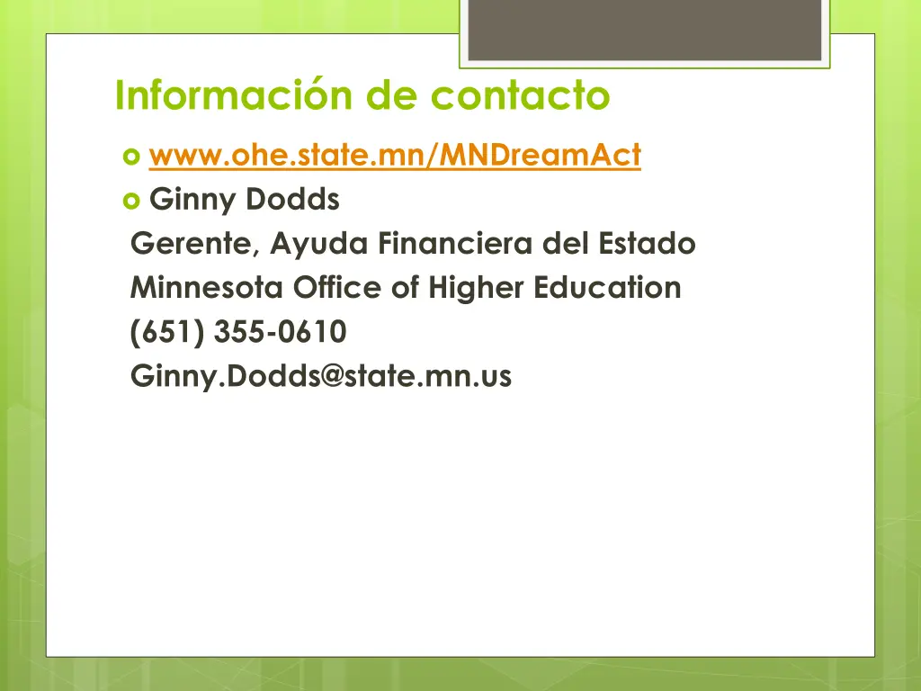informaci n de contacto
