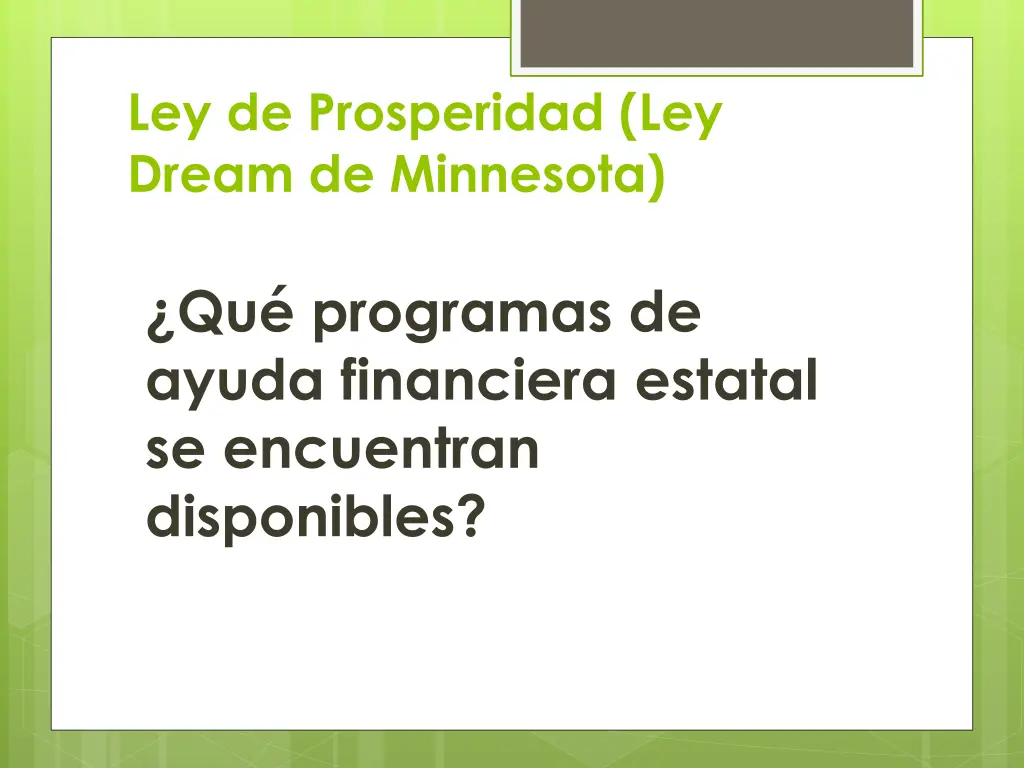 ley de prosperidad ley dream de minnesota 6