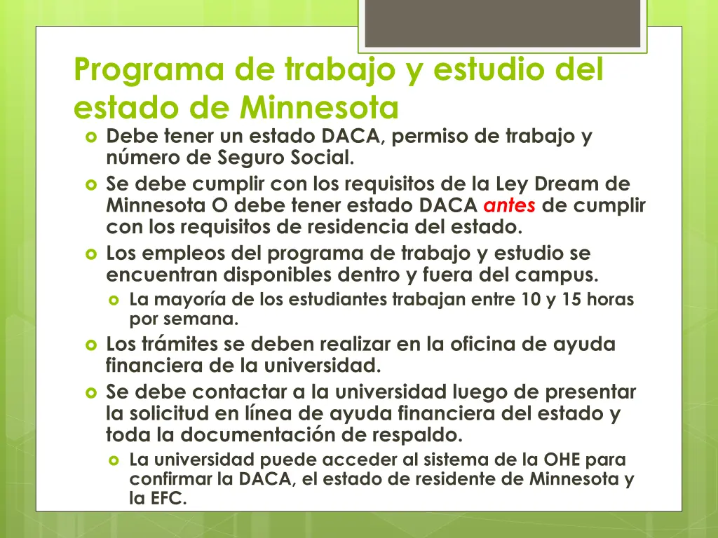programa de trabajo y estudio del estado