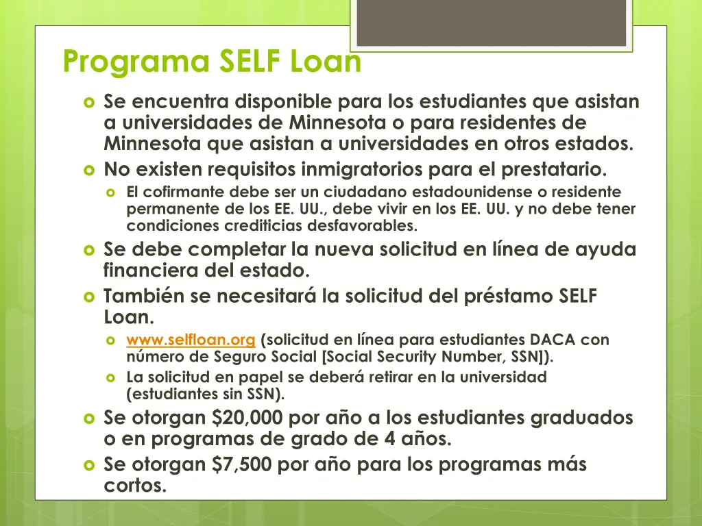 programa self loan