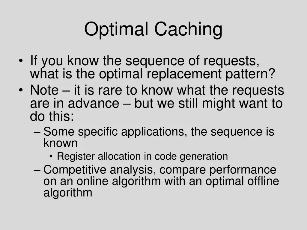optimal caching 1