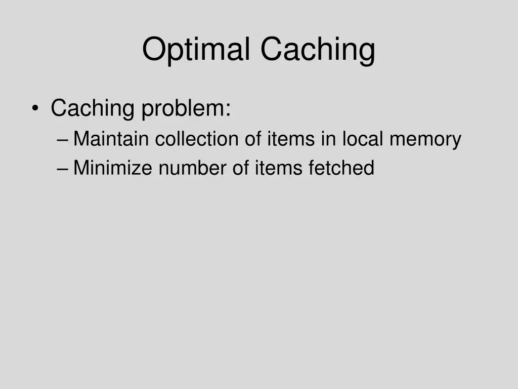 optimal caching